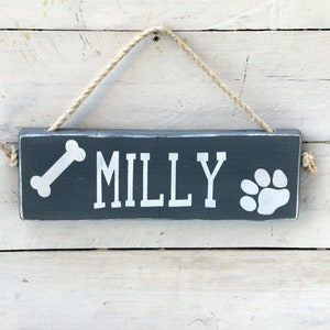 Personalized wood dog name sign, Paw prints pet sign, Paw prints dog name sign, dog lover gift, Wall decor, image 5