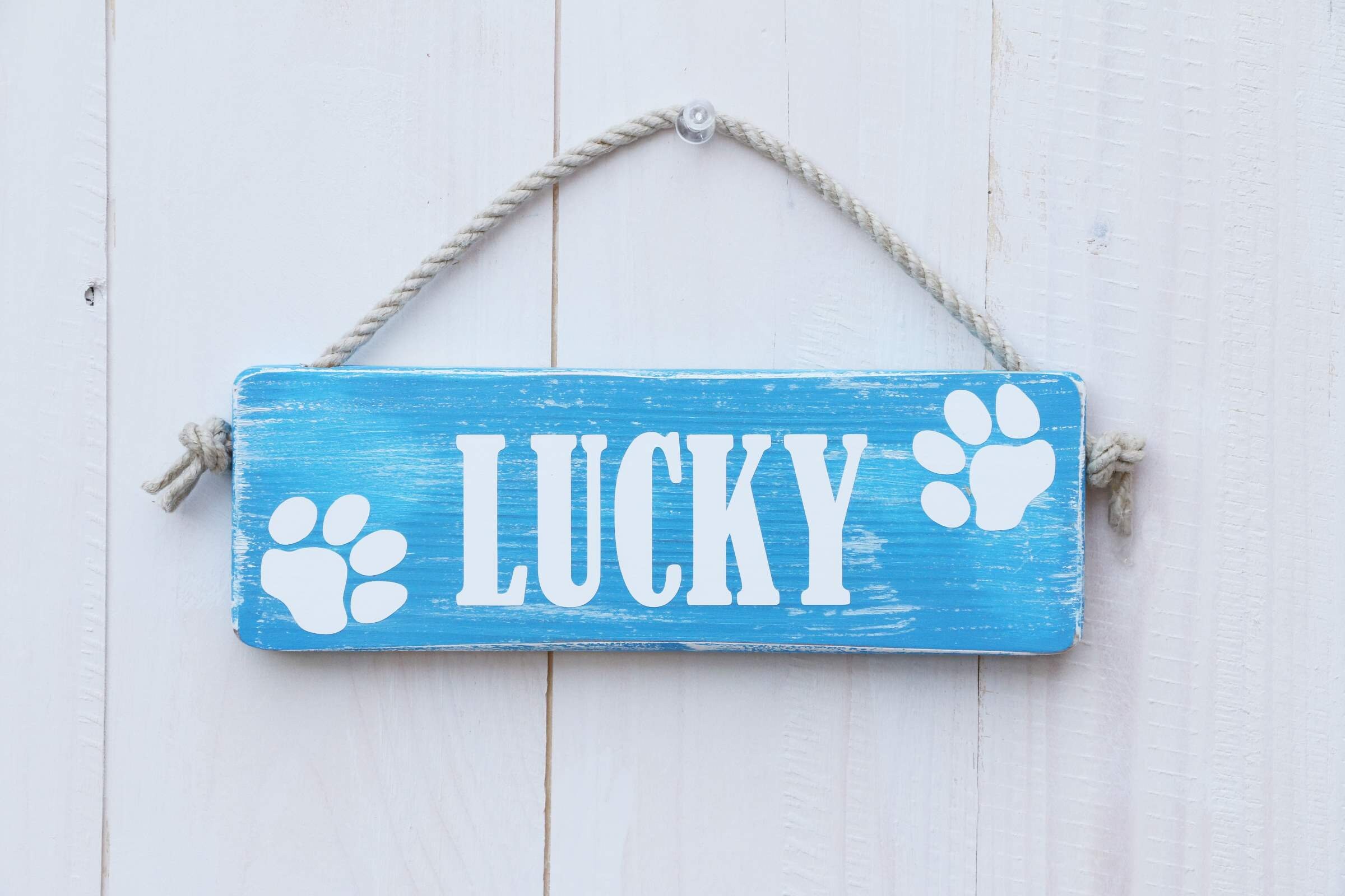 Dog House Name Sign in Wood Personalized Wood Pet Sign Paw Etsy