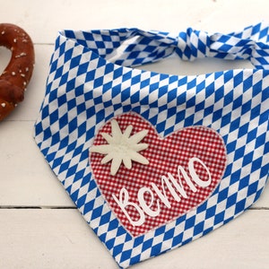 Hundehalstuch Bayernraute, bayerische Hunde Bandana mit Name, Hundehalstuch blau weiß, Bandana-Schal, Geschenk für Hunde, Haustierzubehör, Bild 4