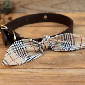 dog collar bow, neckerchief, dog collar, tartan fabric bow tie
