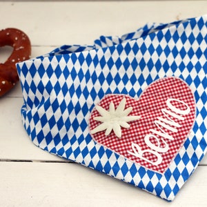 Hundehalstuch Bayernraute, bayerische Hunde Bandana mit Name, Hundehalstuch blau weiß, Bandana-Schal, Geschenk für Hunde, Haustierzubehör, Bild 8