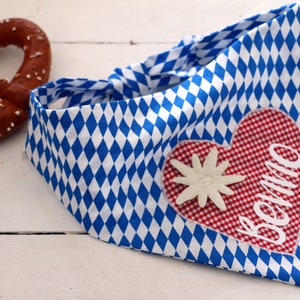 Hundehalstuch Bayernraute, bayerische Hunde Bandana mit Name, Hundehalstuch blau weiß, Bandana-Schal, Geschenk für Hunde, Haustierzubehör, Bild 5