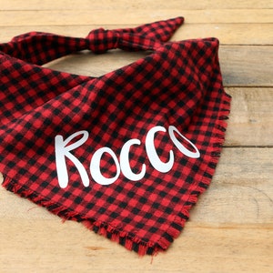 Buffalo check dog bandana, red and black Buffalo dog Bandana, personalized Dog Bandana, gift for dogs, Tie on Dog Bandana, Dog Gift,