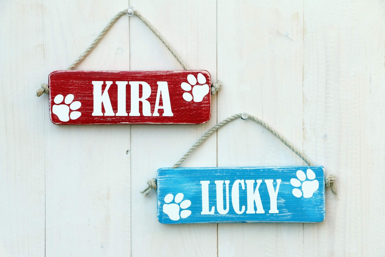 Dog House Name Sign in Wood Personalized Wood Pet Sign Paw Etsy