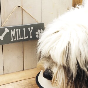 Personalized wood dog name sign, Paw prints pet sign, Paw prints dog name sign, dog lover gift, Wall decor, image 8