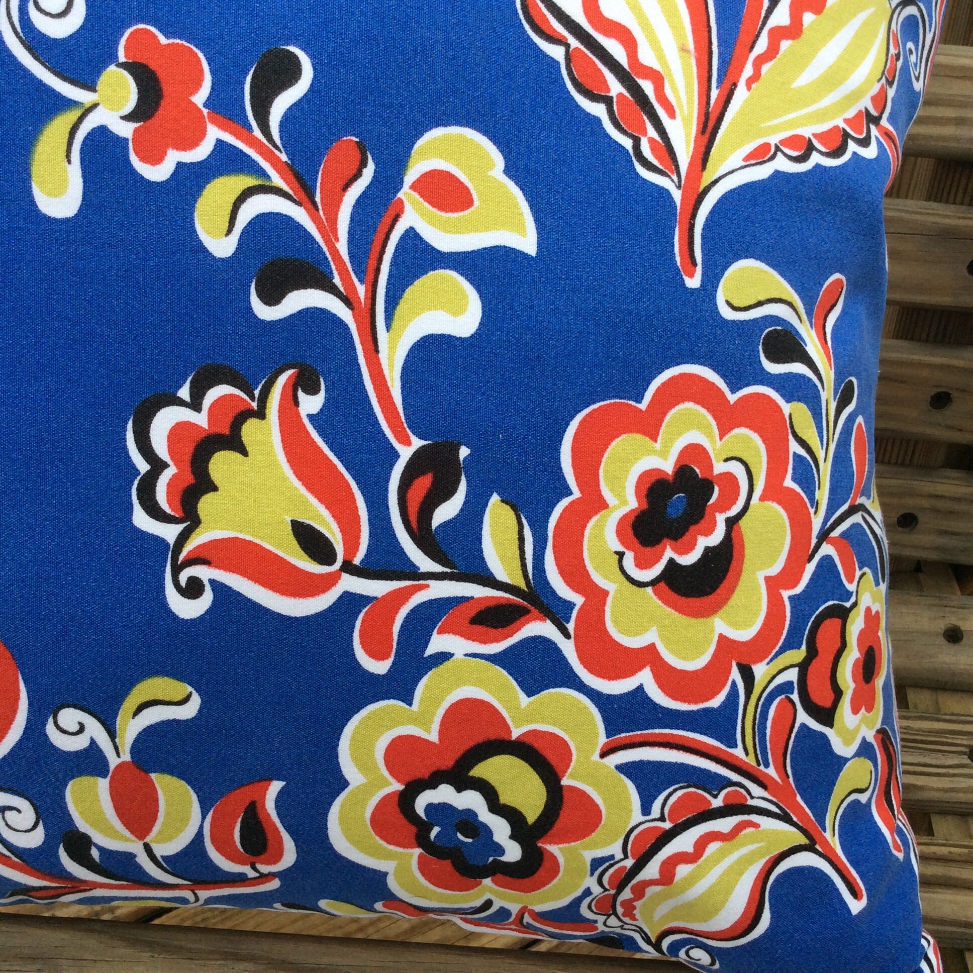 Vintage Pillow Cover With Mid Century Modern Floral Print With Etsy