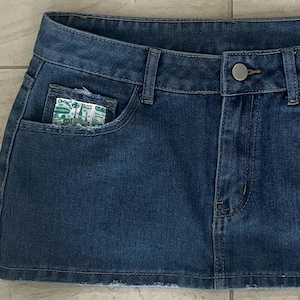 Custom college mini jean skirt| College bed party