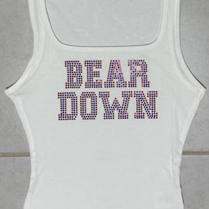 Benutzerdefinierte College Strass Shirt Tank Top | College Bettparty Bild 3
