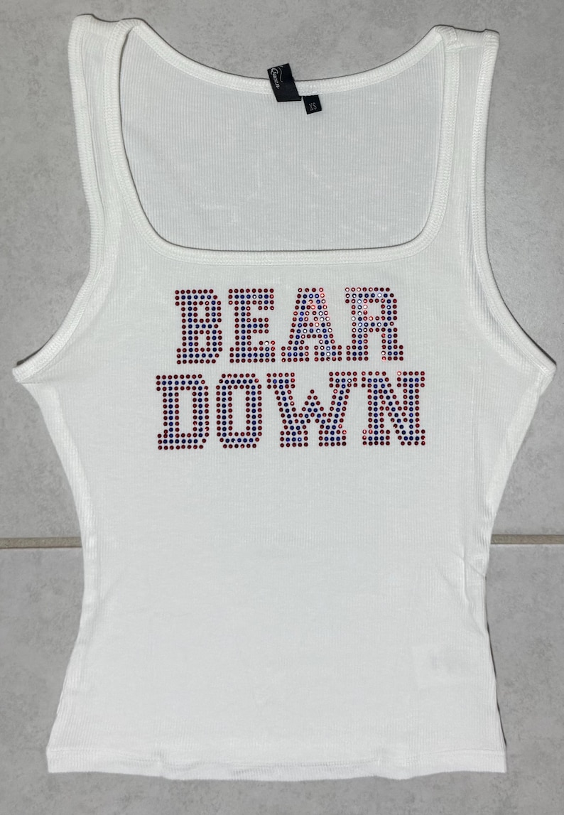 Benutzerdefinierte College Strass Shirt Tank Top | College Bettparty Bild 3