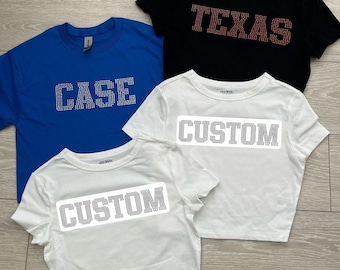 Custom Rhinestone College Tee (1 Color)| College bed party