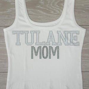 Custom College-tanktop met strassteentjes| universiteitsbedfeestje