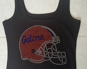 Benutzerdefinierte College Helm Strass Shirt Tank Top | College Bettparty