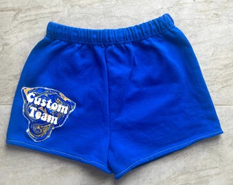 Custom College cutout sweat shorts| College bed party