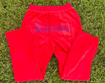Custom college rhinestone velvet pants| college bed party