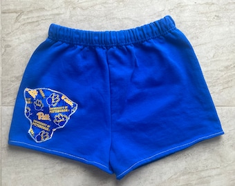 Custom College fabric cutout sweat shorts| College bed party
