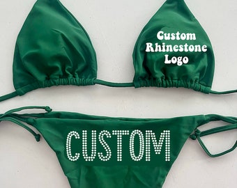 Rhinestone Custom college bikini| bed party| college bed party| custom college