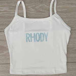 Custom College rhinestone word cami shirt tank top| college bed party