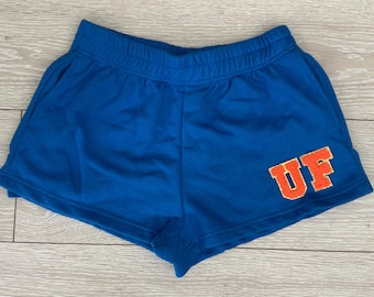 Custom College chenille sweat shorts| College bed party