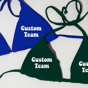 Custom College Bikini Top fabric| college bed party | Tailgate Bikini Top
