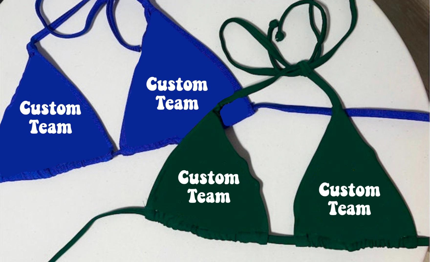 Custom College Bikini Top fabric| college bed party | Tailgate Bikini Top