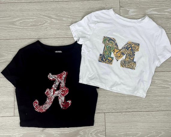 Custom cropped tee cut out| College bed party