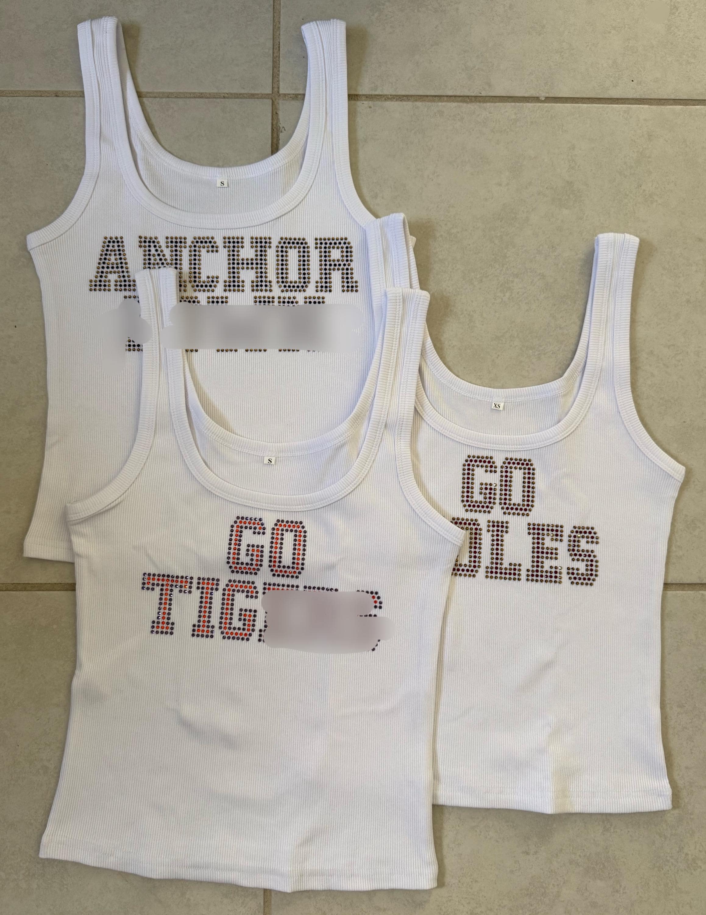 Rhinestone Tank Top Women - Etsy