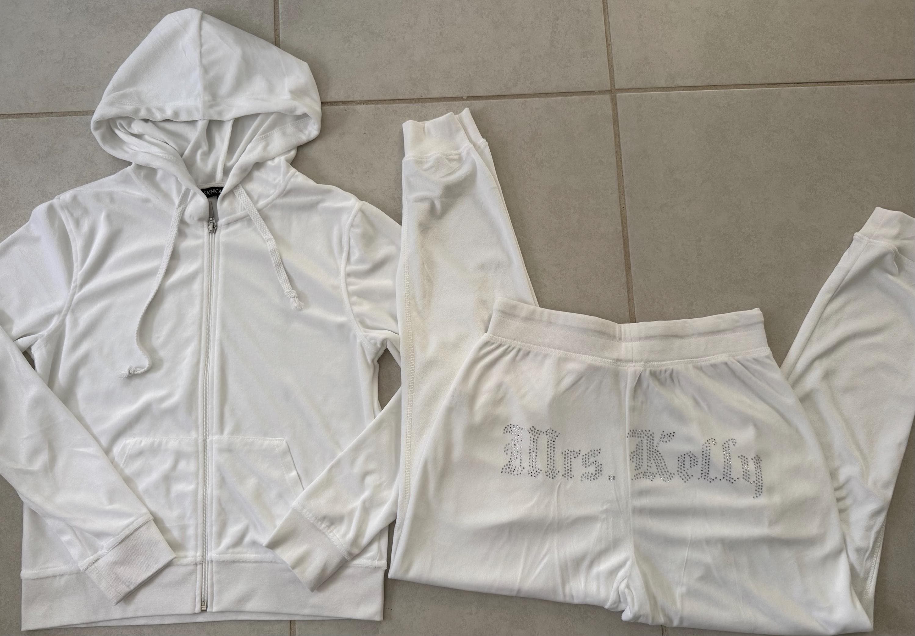 Custom Rhinestone Velour Tracksuit - Etsy