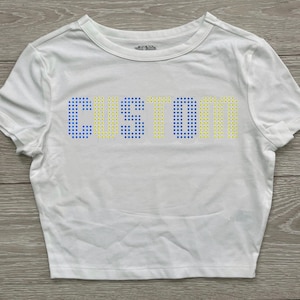 2 Color Custom College rhinestone top| College bed party
