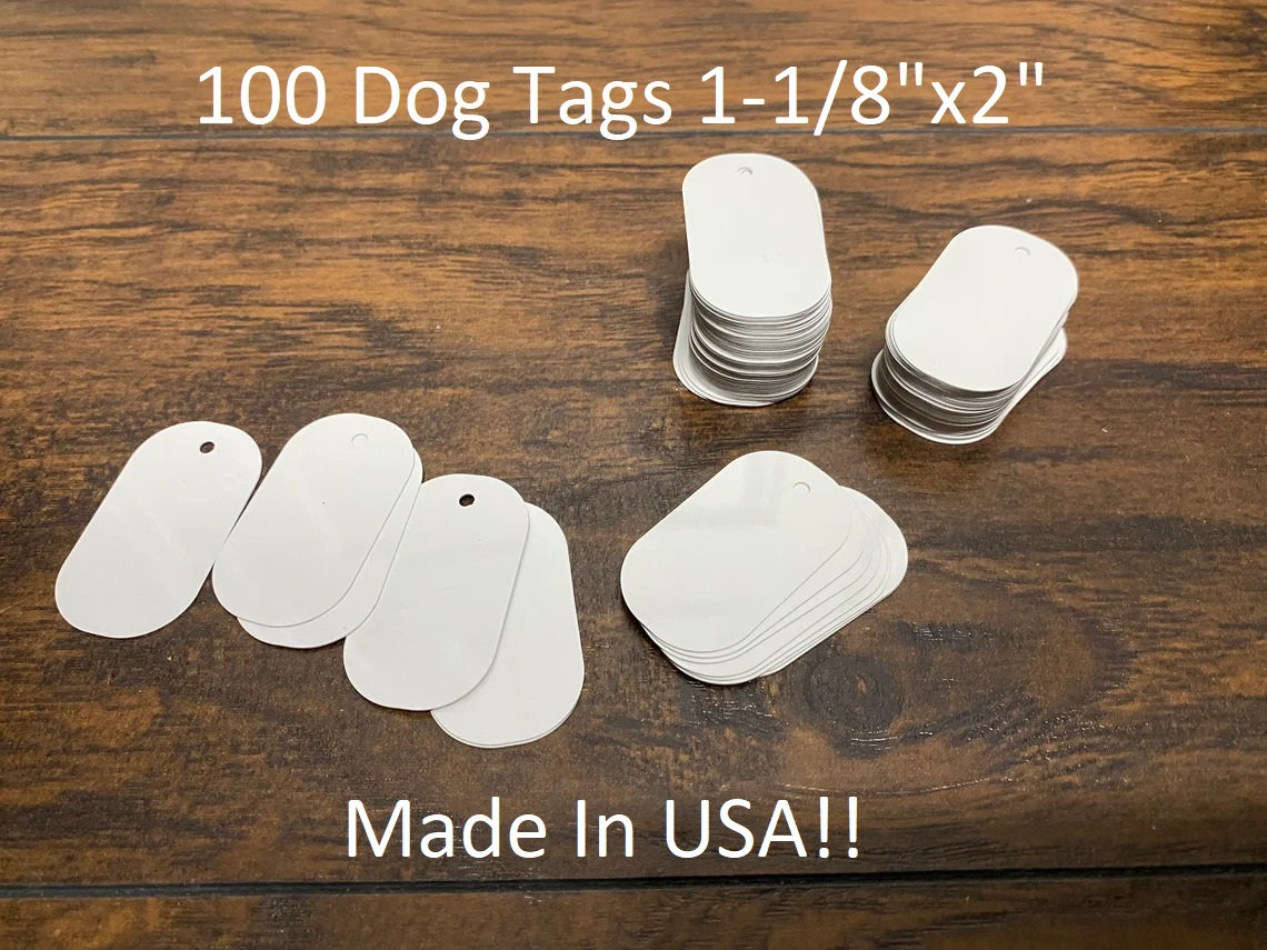 Aluminium Sublimation Dog Tags Blank White for Customization 