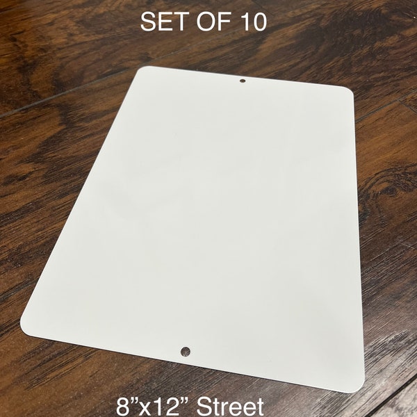 8"x12" Aluminum Sublimation Street Sign Blanks - Set of 10