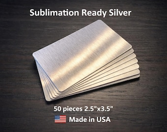 50ea Brushed Silver Aluminum Dye Sublimation playing cards 2.5"x3.5"
