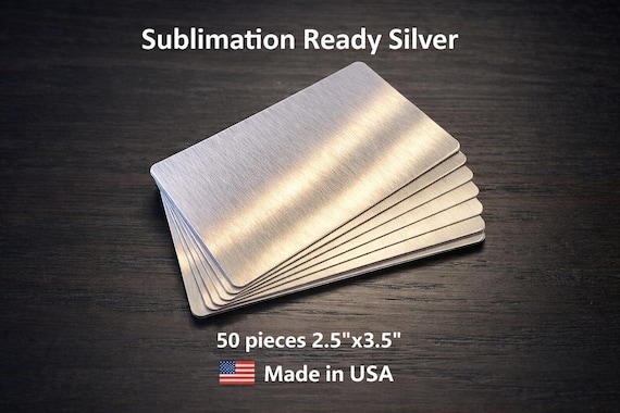 50ea Brushed Silver Aluminum Dye Sublimation playing cards 2.5"x3.5"