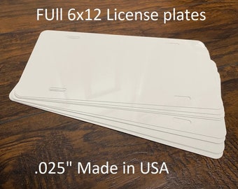 10 pieces Gloss white Dye Sublimation Auto License plate blanks