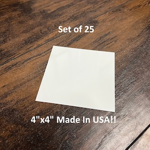 4&quot; X 4&quot; Gloss White Aluminum Sublimation Blanks - 25pcs
