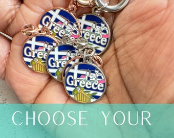 Athens Santorini Greece Charm Jewelry for bracelet or necklace Country pendant travel charm