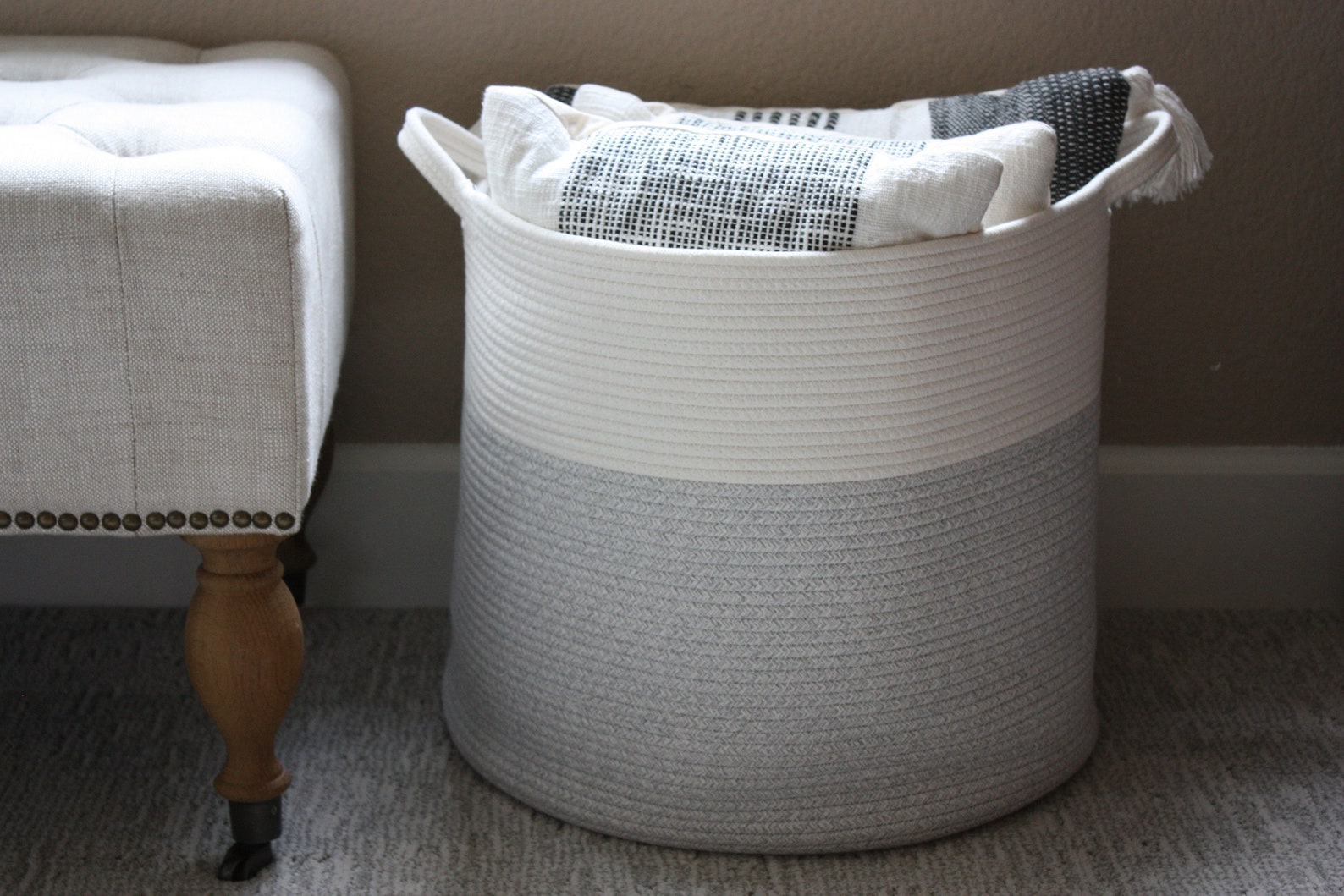 Premium Woven Storage Basket Extra Large Blanket Basket - Etsy
