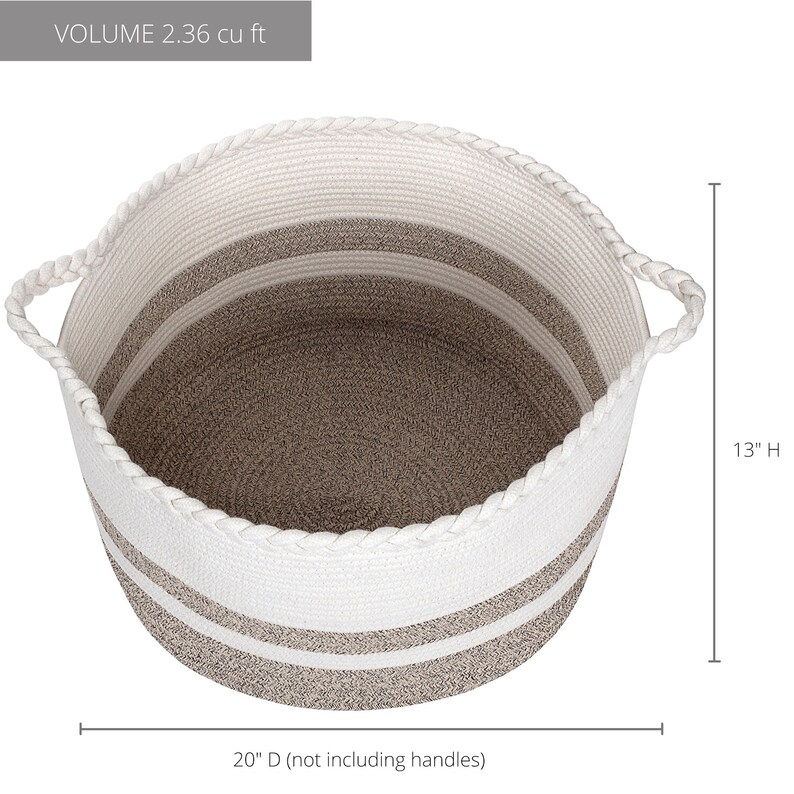 Cotton Rope Basket for Blankets or Throws Living Room Etsy