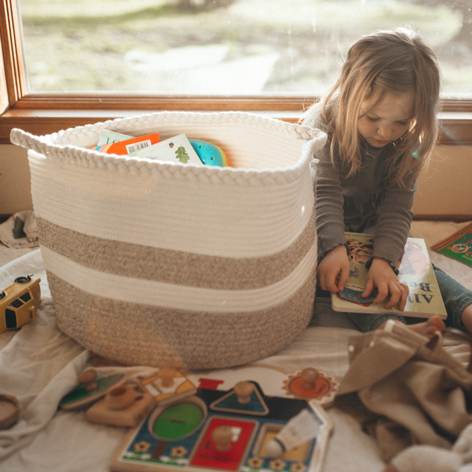 Woven Rope Basket for Blankets Kids Toy Basket or Laundry - Etsy