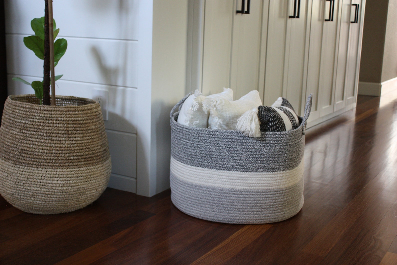 Blanket Basket Living Room Decoration Bins Woven Storage Etsy
