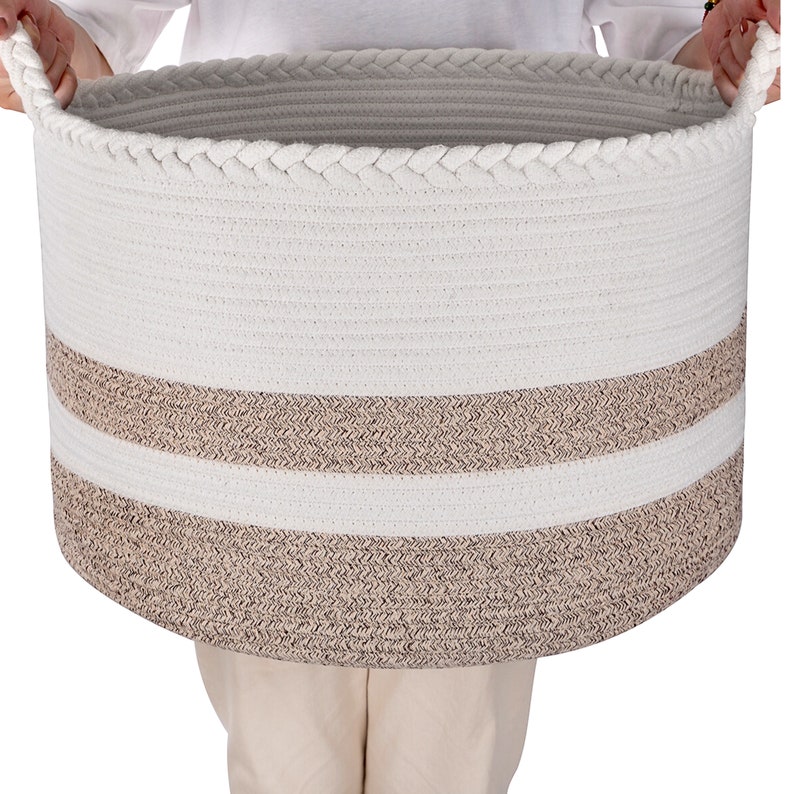 Cotton Rope Basket for Blankets or Throws Living Room Etsy