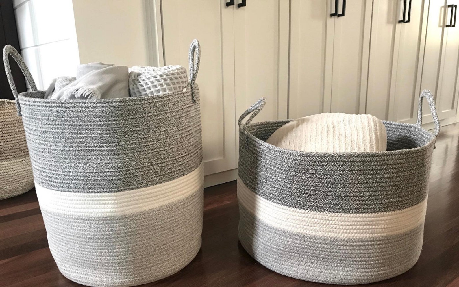 Blanket Basket Living Room Decoration Bins Woven Storage Etsy