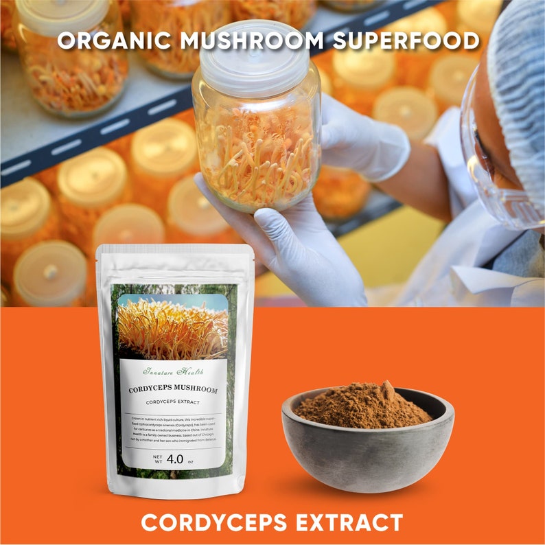Organic Cordyceps Mushroom Extract 4 oz Immune Support Etsy