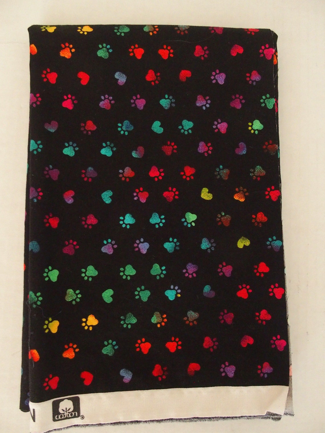 Dog Paw Fabric Novelty Print 25 x 42 Cotton Etsy
