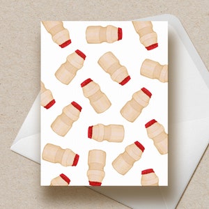 Yogurt Drink Greeting Card | Asian Snack Card | Just Because Card | Thank You Card | Blank Card