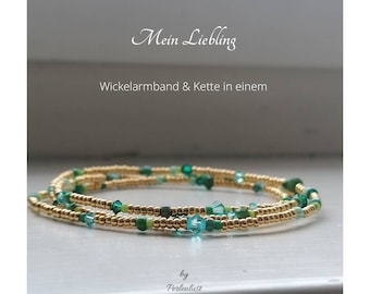 Bracelet pearls green gold wrap bracelet chain pearl bracelet multifunctional bangle necklace