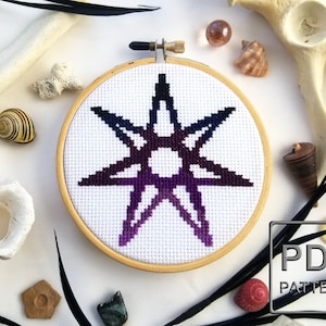 The Faery Star, Symbol of Life - PDF Pattern Cross Stitch, Embroidery, Wall Art