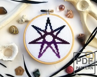 The Faery Star, Symbol of Life - PDF Pattern Cross Stitch, Embroidery, Wall Art