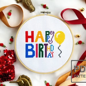 I-Know-How-Big-Letters-Should-Be Birthday Sign - PDF Pattern Cross Stitch, Embroidery, Wall Art