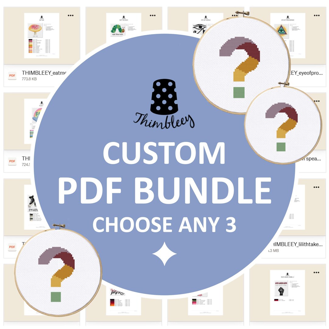 Custom 3 Pattern Bundle - MINI BUNDLE - PDF Pattern Cross Stitch ...