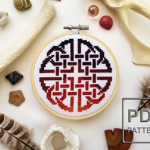 The Shield Knot, Symbol of Balance - PDF Pattern Cross Stitch, Embroidery, Wall Art
